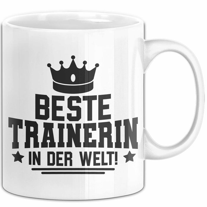 Trainerin Tasse Geschenk Beste Trainerin In Der Welt Fussball Handball Hockey Trainerin Weiß Trendation