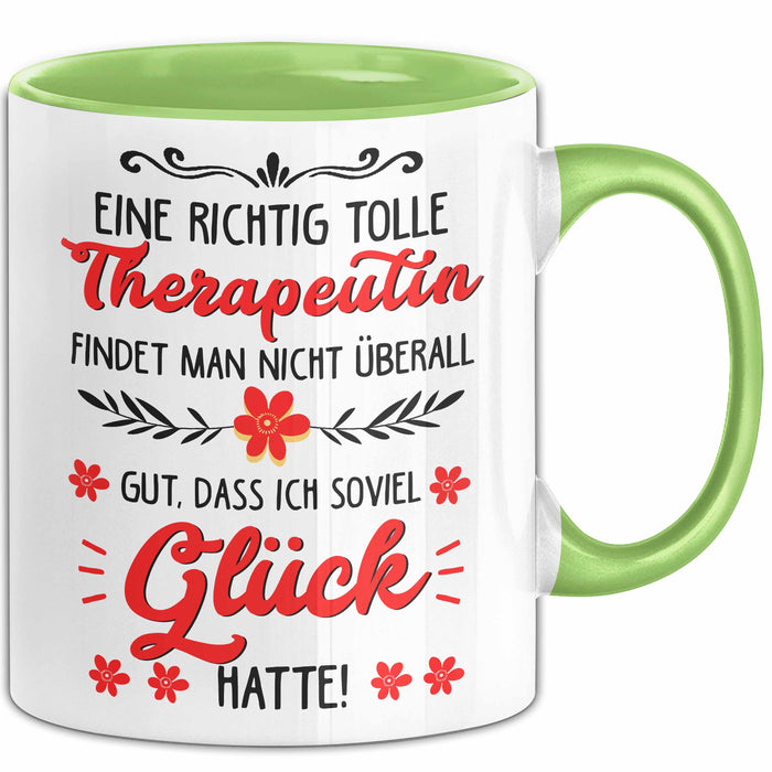 Physiotherapeut Physiotherapie Tasse Geschenk Lustige Geschenkidee Spruch Eine Richtig Tolle Therapeutin Findet Man Nicht Überall Grün Trendation