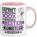 Künstler Geschenk Lustiger Spruch für Künstler Geschenkidee Bester Künstler Der Welt Rosa Trendation