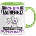 Halbenkel Tasse Geschenk für Halbenkel Geburtstag Lustiger Spruch Kaffee-Becher Was Ist Deine Superkraft Grün Trendation