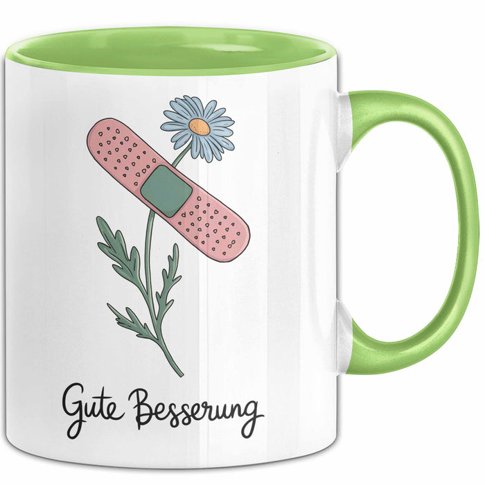 Patienten Kranke Menschen Tasse Geschenk Lustige Geschenkidee Spruch Gute Besserung Grün Trendation