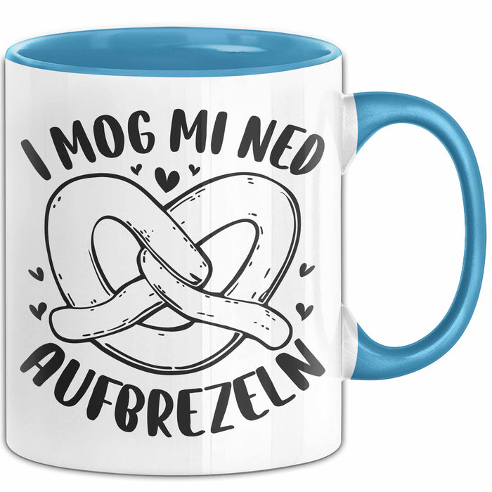 Oktober Tasse Geschenk I Mog Mi Ned Aufbrezeln Geschenkidee Becher Blau Trendation