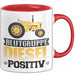 Auto Tasse Geschenk Blutgruppe Positiv Traktor Spruch Geschenkidee bagger Rot Trendation