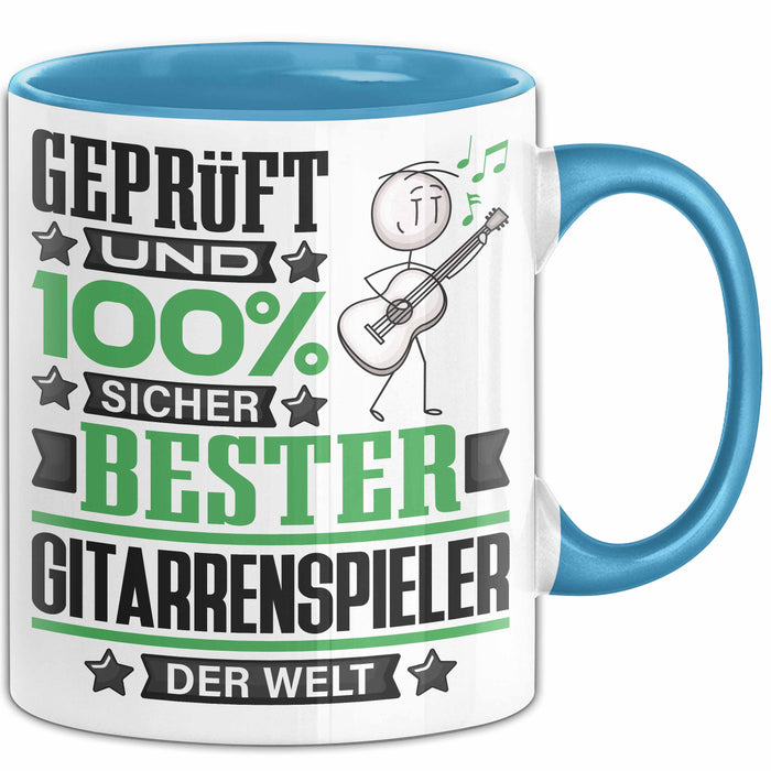 Gitarrenspieler Geschenk Lustiger Spruch für Gitarrenspieler Geschenkidee Bester Gitarrenspieler Der Welt Blau Trendation