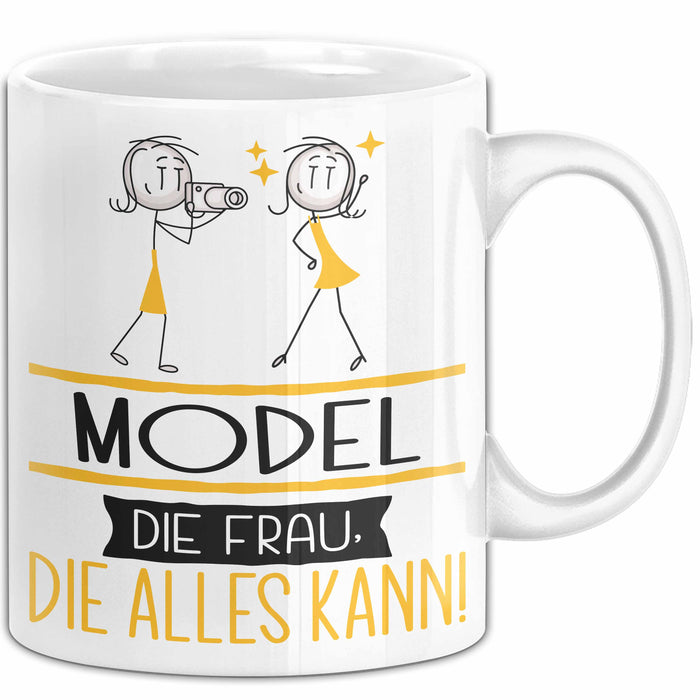 Model Geschenk Tasse Becher Die Frau Die Allen Kann Geschenkidee für eine Model Lustig Weiß Trendation