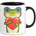 Frosch Herz Tasse Geschenk Lustige Geschenkidee Spruch Schwarz Trendation
