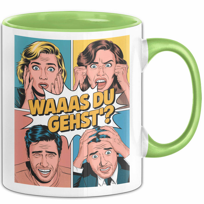 Büroarbeit Kollege Abschied Tasse Geschenk Lustige Geschenkidee Spruch Du Gehst Grün Trendation