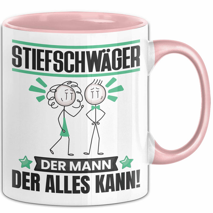 Stiefschwäger Tasse Geschenk für Stiefschwäger Der Mann Der Alles Kann Geschenkidee zum Geburtstag Rosa Trendation