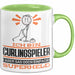 Curlingspieler Geschenk Tasse Ich Bin Curlingspieler Aber Sag Doch Einfach Superheld Lustige Geschenkdiee für Curlingspieler Kaffee-Becher Grün Trendation