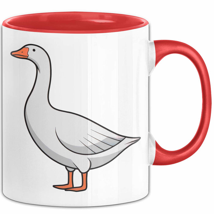 Gans Tier Gänse Bauer Tasse Becher Geschenk Lustige Geschenkidee Spruch Rot Trendation
