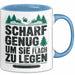 Holzarbeiter Tischler Tasse Geschenk Lustige Geschenkidee Scharf Genug Um Sie Alle Flach zu Legen Blau Trendation