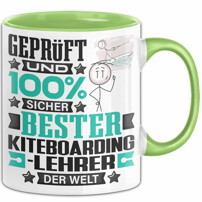 Kiteboarding-Lehrer Geschenk Lustiger Spruch für Kiteboarding-Lehrer Geschenkidee Bester Kiteboarding-Lehrer Der Welt Grün Trendation