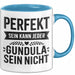 Gundula Tasse Geschenk Perfekt Sein Kann Jeder Geschenkidee Geburtstag Blau Trendation