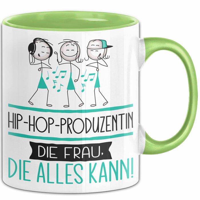 Hip-Hop-Produzentin Geschenk Tasse Becher Die Frau Die Allen Kann Geschenkidee für eine Hip-Hop-Produzentin Lustig Grün Trendation
