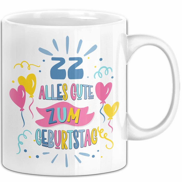 22. Geburtstag Tasse Geschenk Männer Frauen Lustig Alles Gute Zum Geburtstag 22er Geburtstags Grüße Geschenkidee Weiß Trendation