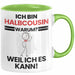 Halbcousin Geschenk Tasse Lustiger Spruch Ich Bin Halbcousin Warum Weil Ich Es Kann Geschenkidee Bester Halbcousin Geburtstag Kaffee-Becher Grün Trendation