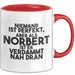 Norbert Tasse Niemand Ist Perfekt, Norbert Ist Nah Dran Geschenk Rot Trendation