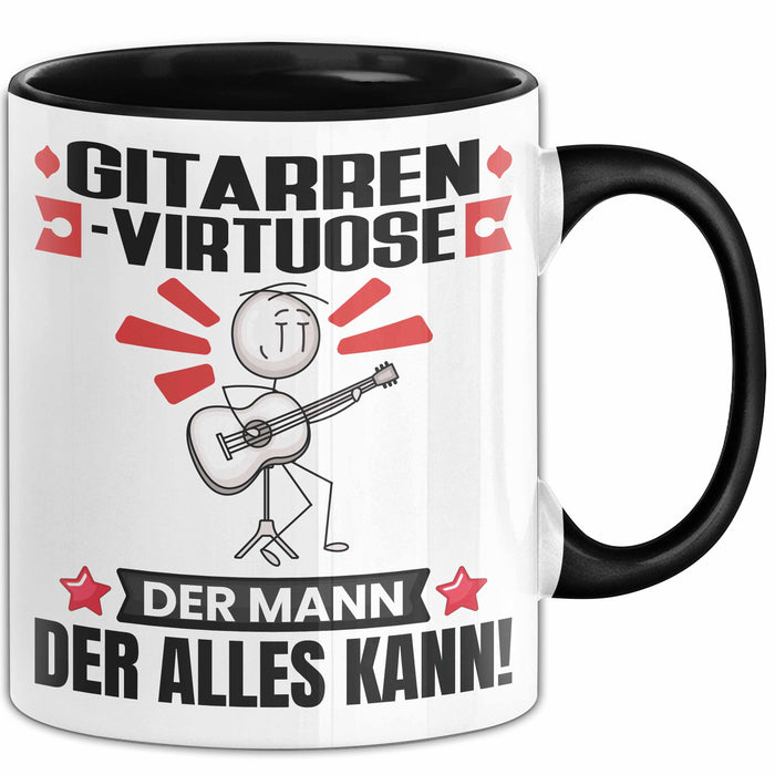 Gitarrenvirtuose Tasse Geschenk für Gitarrenvirtuose Der Mann Der Alles Kann Geschenkidee zum Geburtstag Schwarz Trendation