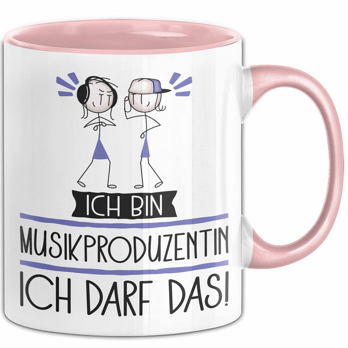 Geschenk für Musikproduzentin Tasse Lustige Geschenkidee Geburtstag Ich Bin Musikproduzentin Ich Darf Das Rosa Trendation