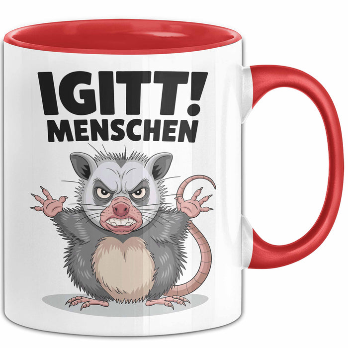 Sarkastischer Sarkasmus Introvertierter Tasse Geschenk Lustige Geschenkidee Spruch Igitt Menschen Rot Trendation