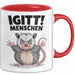 Sarkastischer Sarkasmus Introvertierter Tasse Geschenk Lustige Geschenkidee Spruch Igitt Menschen Rot Trendation