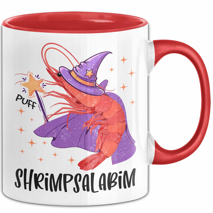 Shrimp-Liebhaber Tasse Geschenk Shrimpsalabim Geschenkidee Zauberer Becher Rot Trendation
