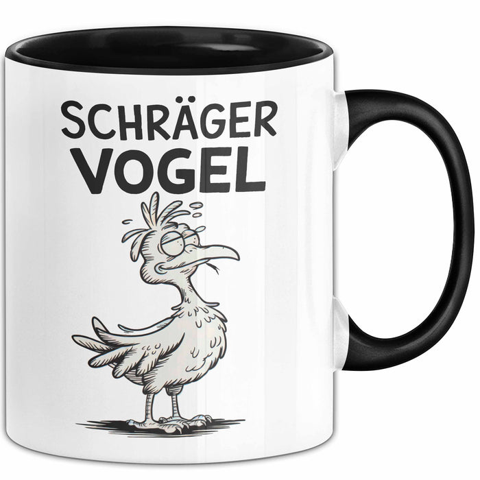 Sarkastischer Vogel Tasse Geschenk Lustige Geschenkidee Spruch Schräger Vogel Schwarz Trendation