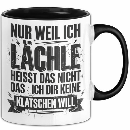 Sarkasmus Tasse Geschenk Nur Weil Ich Laechle Geschenkidee Geburtstag Freundin Trendation