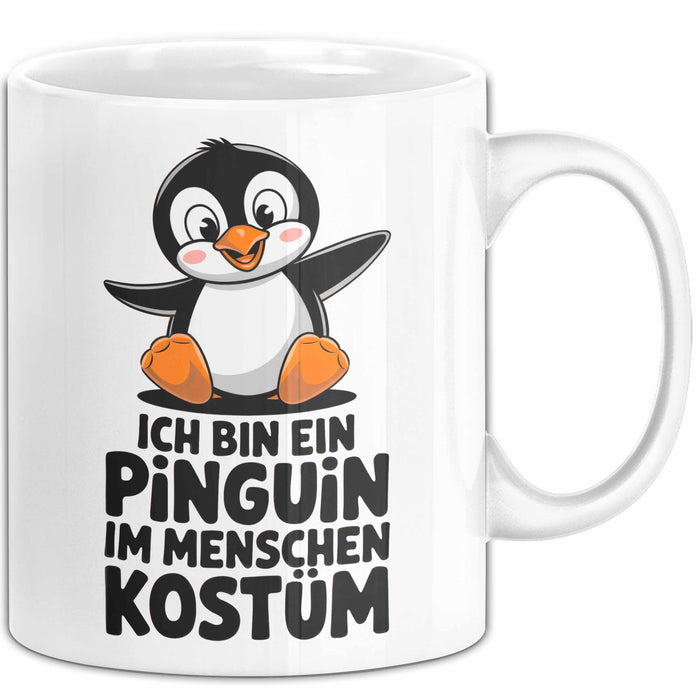 Sarkastischer Pinguin Tasse Geschenk Lustige Geschenkidee Spruch Ich Bin Ein Pinguin Weiß Trendation