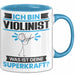 Violinist Tasse Geschenk für Violinist Geburtstag Lustiger Spruch Kaffee-Becher Was Ist Deine Superkraft Blau Trendation