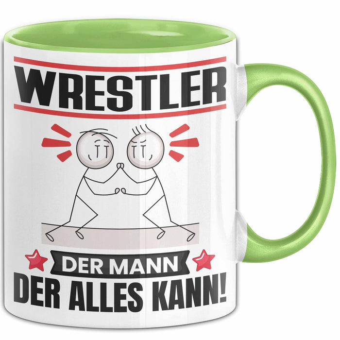 Wrestler Tasse Geschenk für Wrestler Der Mann Der Alles Kann Geschenkidee zum Geburtstag Grün Trendation