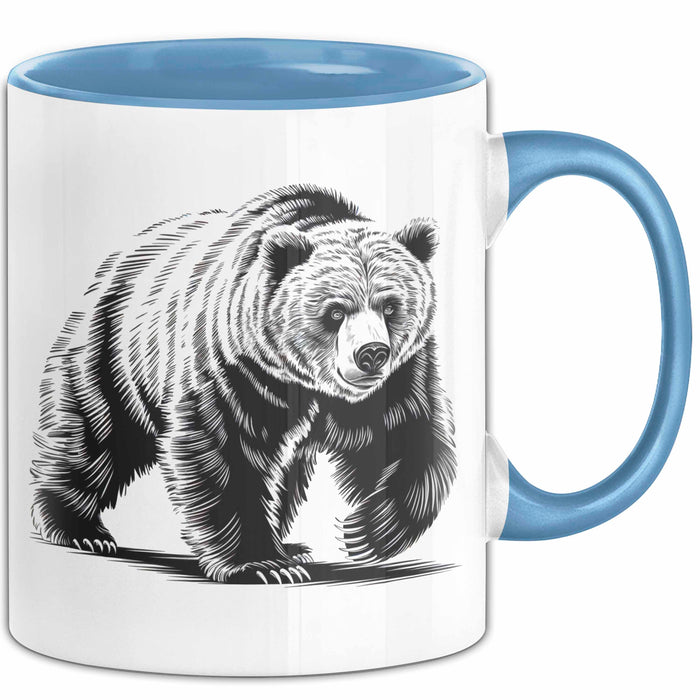 Grizzlybär Tasse Geschenk Lustige Geschenkidee Spruch Blau Trendation
