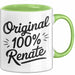 Renate Tasse Geschenk Original 100% Renate Geschenkidee Geburtstag Grün Trendation