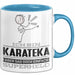 Karateka Geschenk Tasse Ich Bin Karateka Aber Sag Doch Einfach Superheld Lustige Geschenkdiee für Karateka Kaffee-Becher Blau Trendation