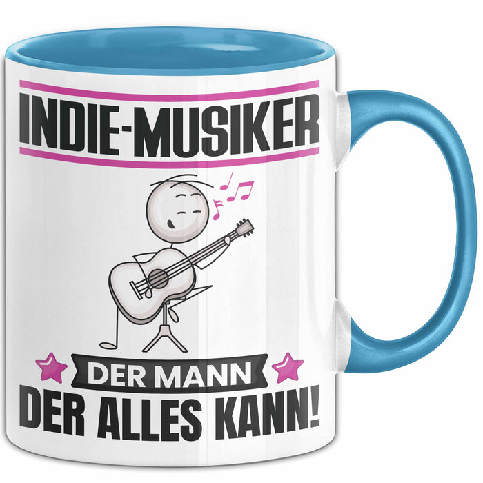 Indie-Musiker Tasse Geschenk für Indie-Musiker Der Mann Der Alles Kann Geschenkidee zum Geburtstag Blau Trendation