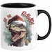 Weihnachten Tasse Dinosaurier Geschenkidee Ho Ho Rawr Jungs Jungen Geschenkidee Kaffeebecher Schwarz Trendation