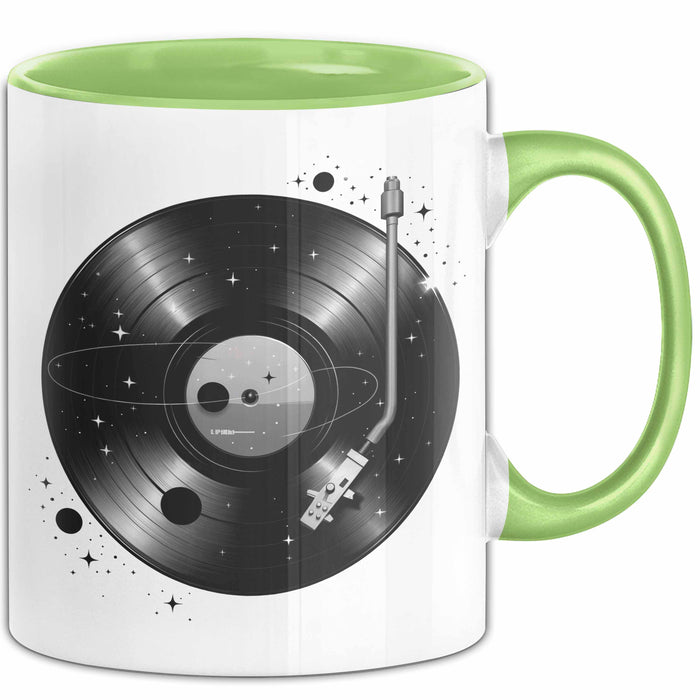 Vinyl Schallplatten Musikliebhaber Musiker Tasse Geschenk Lustige Geschenkidee Spruch Grün Trendation
