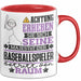Baseballspieler Geschenk Tasse Lustiger Spruch Erheben Sie Sich Der Baseballspieler Betritt den Raum Rot Trendation