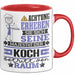 Koch Geschenk Tasse Lustiger Spruch Erheben Sie Sich Der Koch Betritt den Raum Rot Trendation