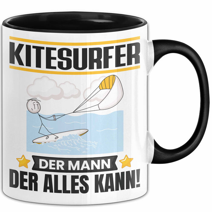 Kitesurfer Tasse Geschenk für Kitesurfer Der Mann Der Alles Kann Geschenkidee zum Geburtstag Schwarz Trendation