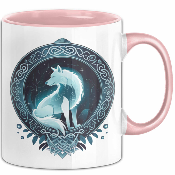 Wolf Tasse Geschenkidee Wikinger Fenriswolf Rosa Trendation