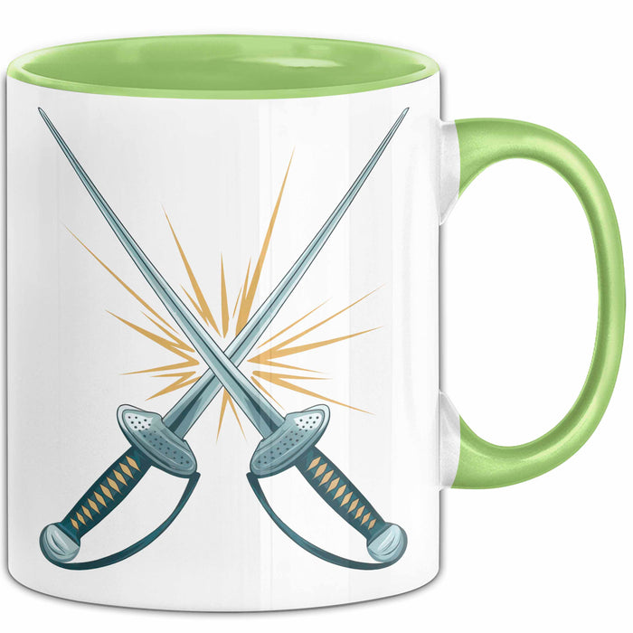 Fechter Tasse Geschenkidee für Schwertkampf Experten Grün Trendation