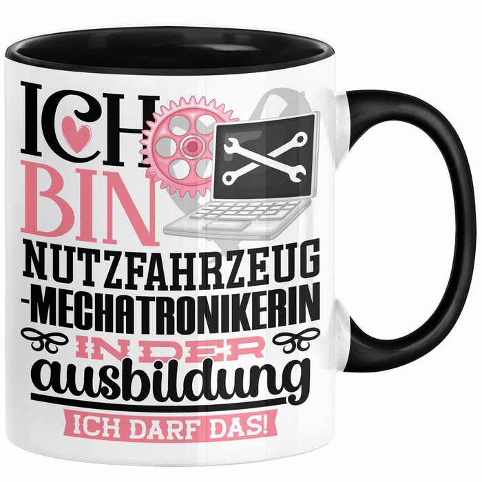 Nutzfahrzeugmechatronikerin Ausbildung Start Geschenk Tasse Ich Bin Nutzfahrzeugmechatronikerin In Der Ausbildung Ich Darf Das Kaffee-Becher Geschenkidee Schwarz Trendation