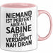 Sabine Tasse Geschenk Niemand Ist Perfekt Sabine Verdammt Nah Dran Geschenkidee Rosa Trendation