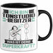 Tonstudio-Besitzer Tasse Geschenk für Tonstudio-Besitzer Geburtstag Lustiger Spruch Kaffee-Becher Was Ist Deine Superkraft Schwarz Trendation