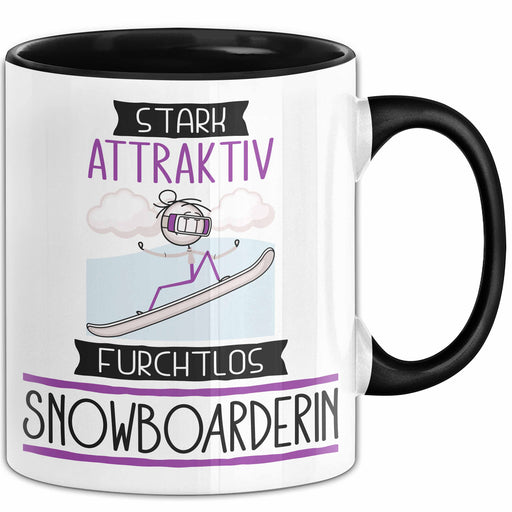 Snowboarderin Tasse Geschenk Becher Stark Attraktiv Furchtlos Snowboarderin Lustige Geschenkidee Trendation