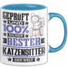 Katzensitter Geschenk Lustiger Spruch für Katzensitter Geschenkidee Bester Katzensitter Der Welt Blau Trendation