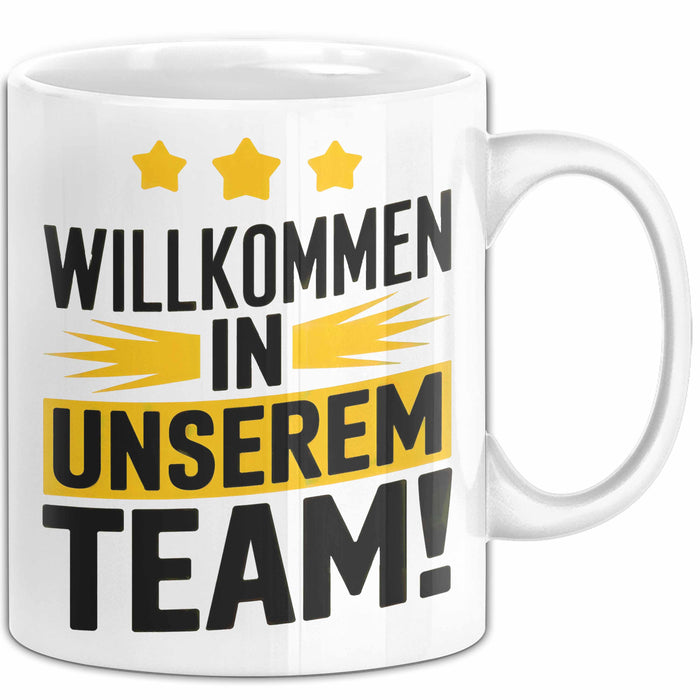 Office Arbeitskollege Tasse Geschenk Lustige Geschenkidee Spruch Willkommen In Unserem Team Weiß Trendation