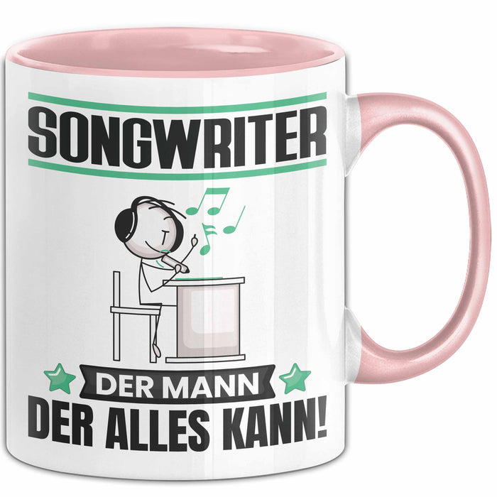 Songwriter Tasse Geschenk für Songwriter Der Mann Der Alles Kann Geschenkidee zum Geburtstag Rosa Trendation