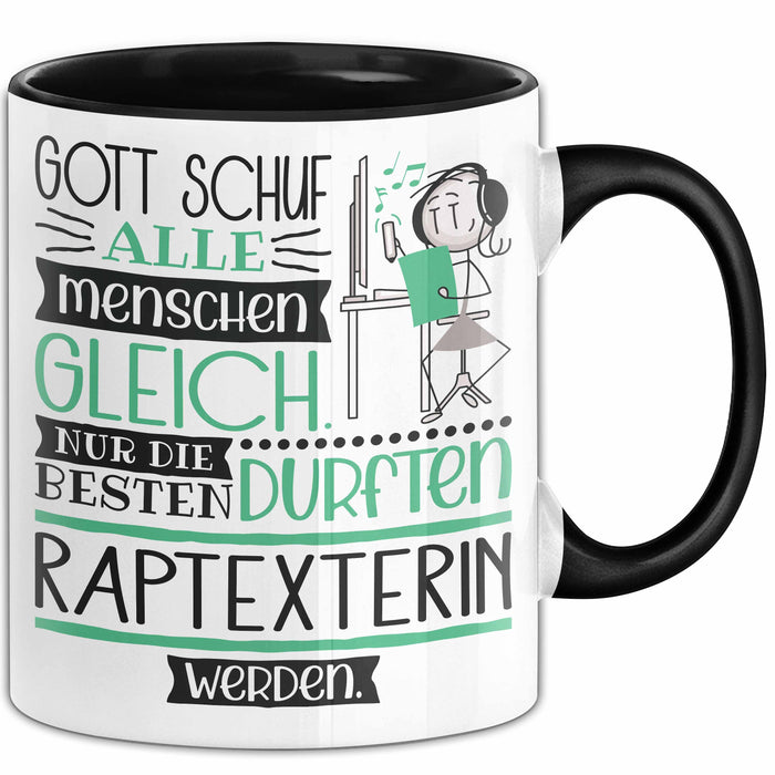 Raptexterin Geschenk Becher Tasse Gott Schuf Alle Menschen Gleich Nur Die Besten Durfeten Raptexterin Werden Geschenkidee Lustig Trendation
